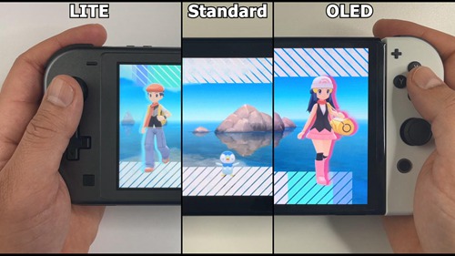 三款NS机型对比 实机运行《宝可梦：晶灿钻石/明亮珍珠》