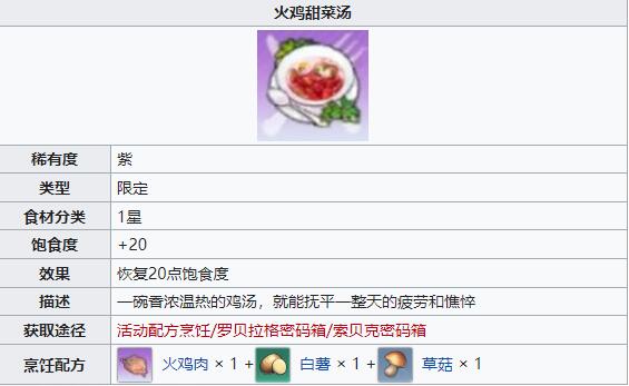 幻塔火鸡甜菜汤怎么做(幻塔火鸡甜菜汤食谱配方介绍)