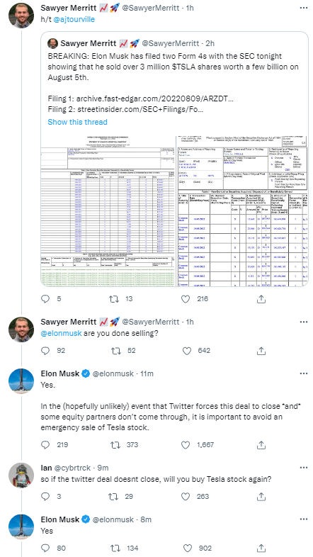马斯克解释出售股票原因：担心推不掉推特交易，以免到时措手不及