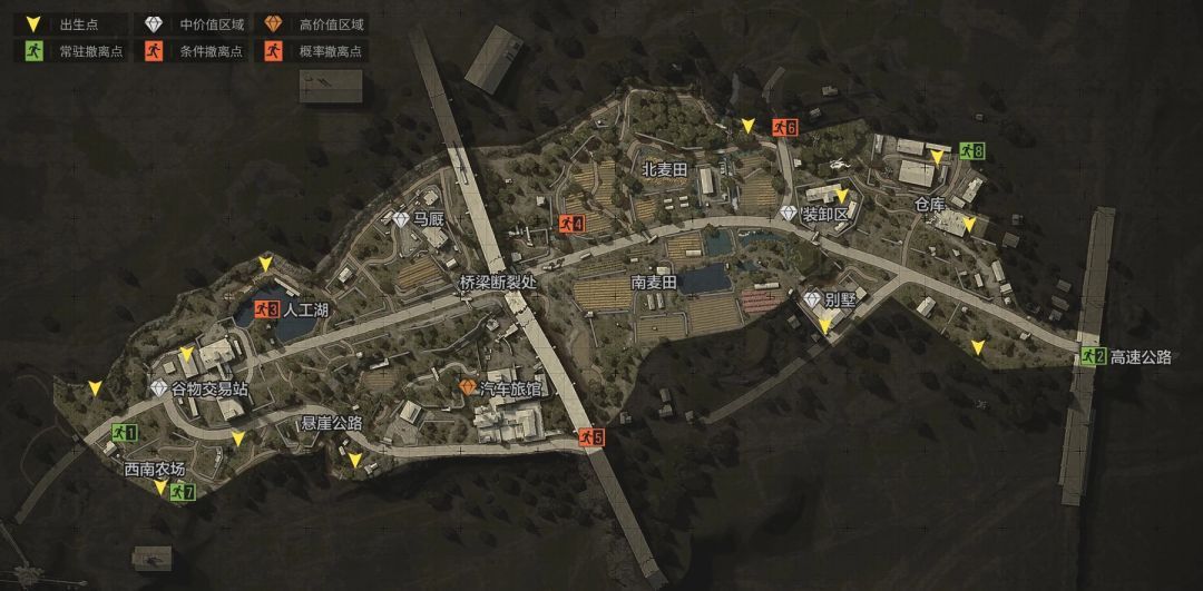 暗区突围农场山谷北山出生点分别在什么地方