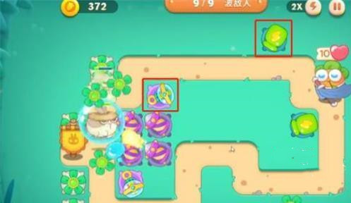 保卫萝卜4第9关攻略图解：第9关满星通关打法