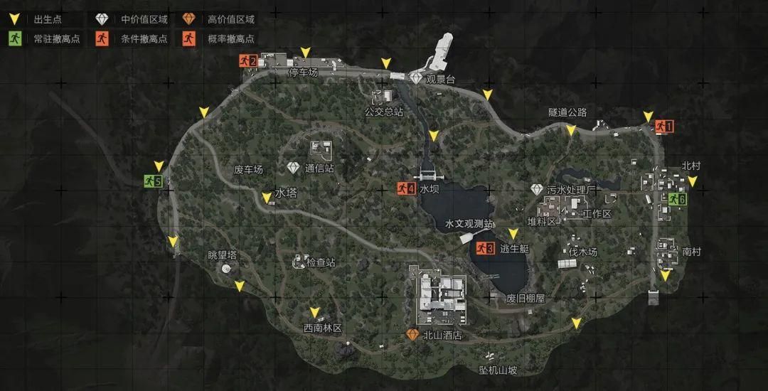 暗区突围农场山谷北山出生点分别在什么地方
