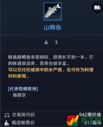 黑色沙漠手游钓鱼类分布位置大全
