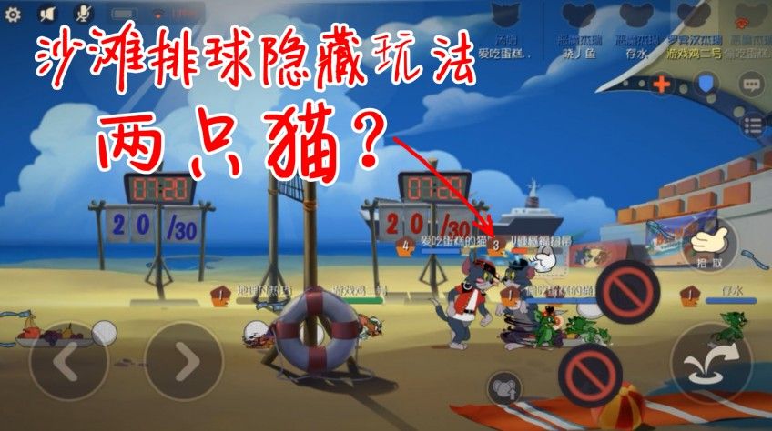 猫和老鼠：沙滩排球之隐藏玩法！两只猫互相摔跤，太魔性了！
