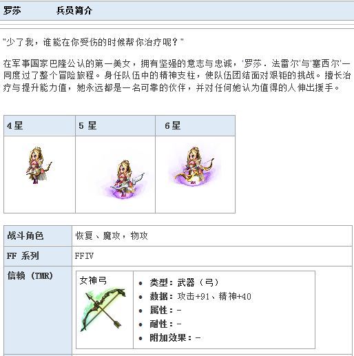 最终幻想勇气启示录罗莎怎么样？罗莎技能属性详解
