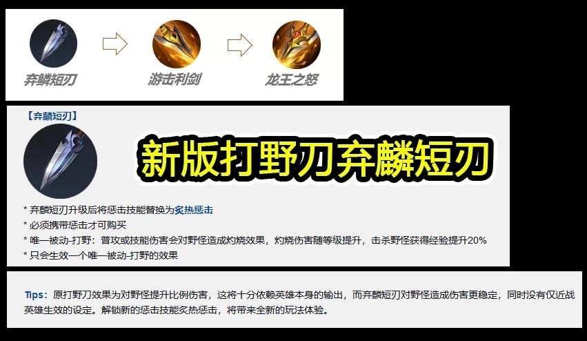 王者荣耀新打野刀属性有什么不一样？新打野刀改版内容对比分析