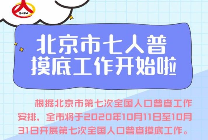 第七次全国人口普查摸底什么时候开始？2020人口普查登记时间结束时间表