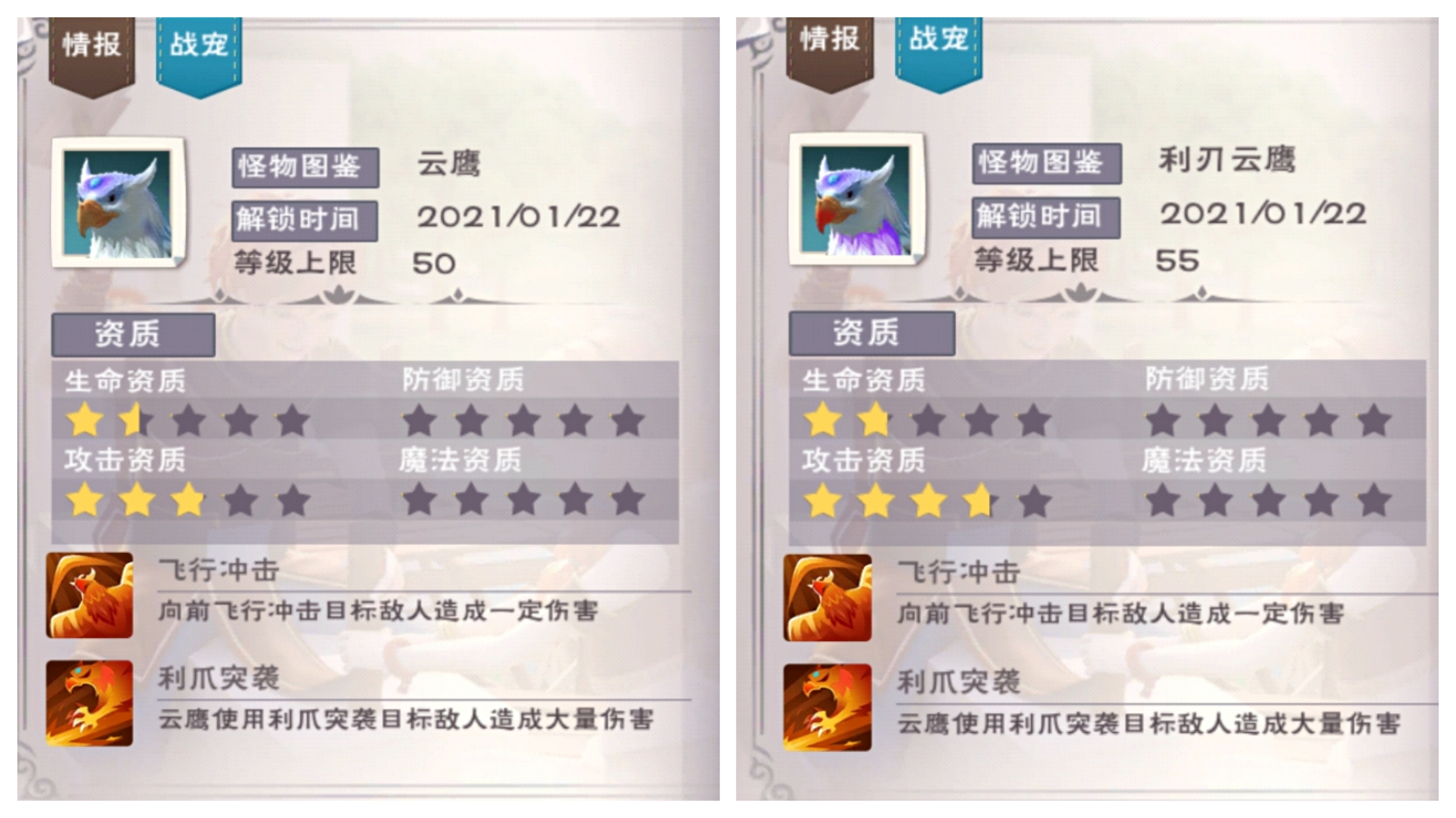 创造与魔法利刃云鹰饲料怎么做？云鹰与利刃云鹰资质技能及饲料配方介绍